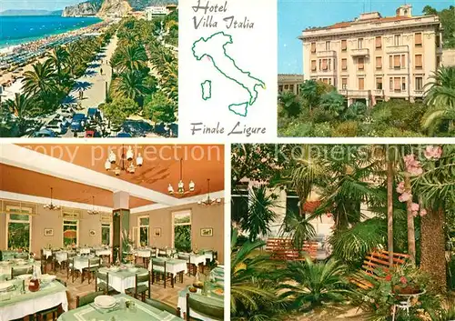 AK / Ansichtskarte Finale_Ligure Hotel Villa Italia Strand Finale_Ligure