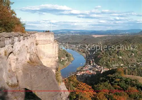 AK / Ansichtskarte Koenigstein_Saechsische_Schweiz Elbsandsteingebirge Blick von der Festung Koenigstein_Saechsische