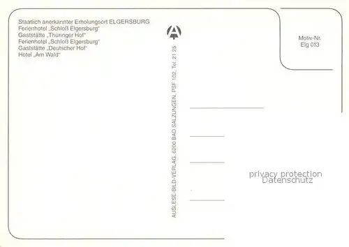 AK / Ansichtskarte Elgersburg Ferienhotel Schloss Elgersburg Gaststaette Thueringer Hof Gaststaette Deutscher Hof Hotel am Wald Elgersburg