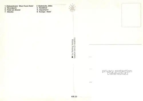 AK / Ansichtskarte Kuehlungsborn_Ostseebad Strand Seebruecke Strandperle Nordblick Hotel am Strand Aquamarin Atlantis Europa Hotel Kuehlungsborn_Ostseebad