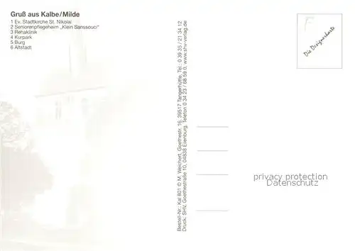 AK / Ansichtskarte Kalbe_Milde Stadtkirche St Nikolai Pflegeheim Klein Sanssouci Rehaklinik Kurpark Burg Altstadt Kalbe Milde