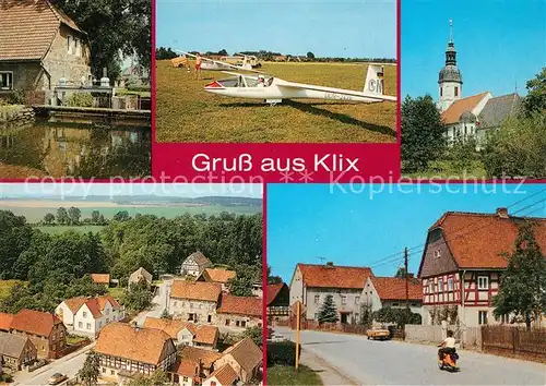 AK / Ansichtskarte Klix_Bautzen Am Muehlgraben Segelflugplatz Kirche Teilansichten Klix Bautzen