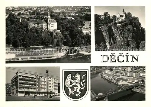 AK / Ansichtskarte Decin_Boehmen Schloss Teilansichten Fliegeraufnahme Decin Boehmen