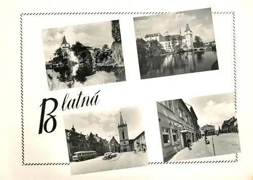 AK / Ansichtskarte Blatna Schloss Stadttor Strassenpartie Blatna