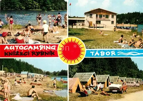 AK / Ansichtskarte Tabor Autocamping Knizeci Rybnik Strandpartien Tabor