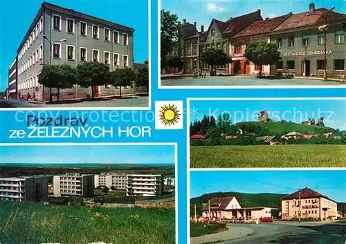 AK / Ansichtskarte Zeleznych_Hor Ronow nad Doubravou ZDS a namesti s restauraci Doubravka Stary Dvur Podhradi Lichnice Tremosnice Hotel Lichnice 