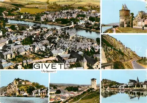 AK / Ansichtskarte Givet_Ardennes Fliegeraufnahme Teilansichten Givet Ardennes