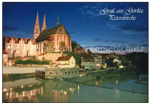 AK / Ansichtskarte Goerlitz_Sachsen Blick ueber die Neisse zur Peterskirche Goerlitz Sachsen