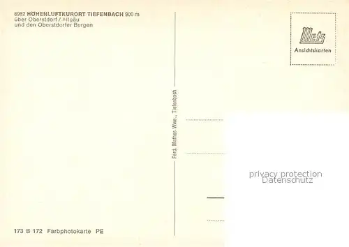 AK / Ansichtskarte Tiefenbach_Oberstdorf Talblick Oberstdorfer Berge Alpenpanorama Tiefenbach_Oberstdorf