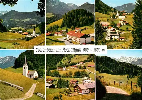 AK / Ansichtskarte Tiefenbach_Oberstdorf Teilansichten Kirche Landschaftspanorama Alpen Tiefenbach_Oberstdorf