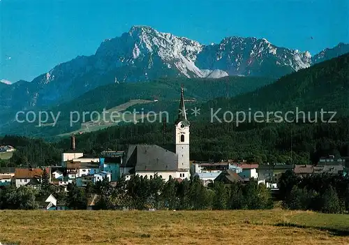 AK / Ansichtskarte Teisendorf_Oberbayern Ortsansicht mit Kirche Hochstaufen Chiemgauer Alpen Teisendorf Oberbayern