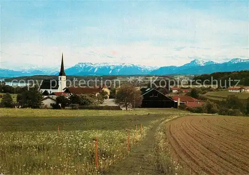 AK / Ansichtskarte Taching_See Panorama Blick zu den Alpen Taching See