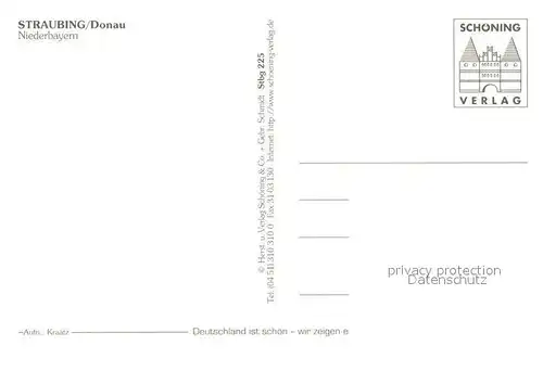 AK / Ansichtskarte Straubing Ehem. Amtssitz Kurfuerstl. Regierung Brunnen Kirche Masken Roemerschatz Schloss Theresienplatz Dreifaltigkeitssaeule Straubing