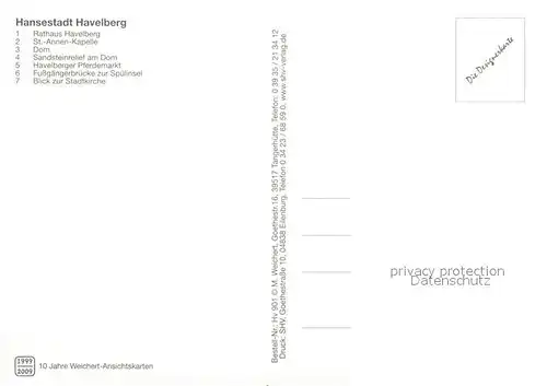 AK / Ansichtskarte Havelberg Rathaus kapelle Dom Sandsteinrelief am Dom Pferdemarkt Fussgaengerbruecke Spuelinsel Stadtkirche Wappen Havelberg