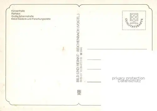 AK / Ansichtskarte Frankfurt_Oder Konzerthalle Rathaus Grosse Scharnstrasse Kleist Gedenkstaette Forschungsstaette Frankfurt Oder