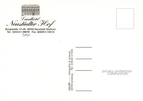 AK / Ansichtskarte Neustadt_Harz Landhotel Neustaedter Hof Neustadt_Harz