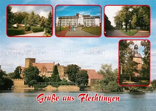 AK / Ansichtskarte Flechtingen Wasserburg Bungalowsiedlung Median Klinik Rentamtplatz Kirche Flechtingen