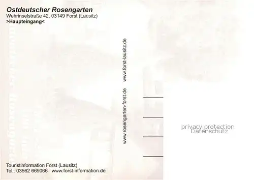 AK / Ansichtskarte Forst_Lausitz 100 Jahre Ostdeutscher Rosengarten Haupteingang Forst_Lausitz