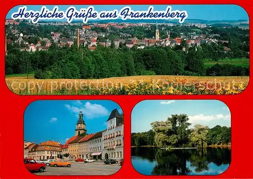 AK / Ansichtskarte Frankenberg_Sachsen Panorama Markt Schilfteich Frankenberg Sachsen