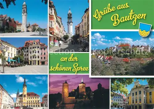AK / Ansichtskarte Bautzen Reichenturm Marktplatz Rathaus Schloss Ortenburg Bautzen