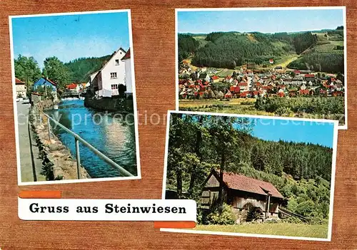 AK / Ansichtskarte Steinwiesen Partie an der Rodach Muehle Wasserrad Panorama Rodachtal Steinwiesen
