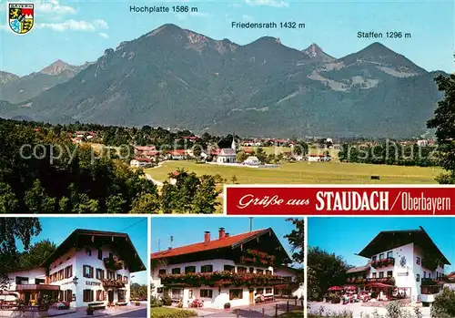 AK / Ansichtskarte Staudach Egerndach Panorama Bayerische Alpen Gasthof Hotel Restaurant Staudach Egerndach