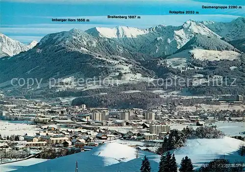 AK / Ansichtskarte Sonthofen_Oberallgaeu Panorama Wintersportplatz Allgaeuer Alpen Sonthofen Oberallgaeu