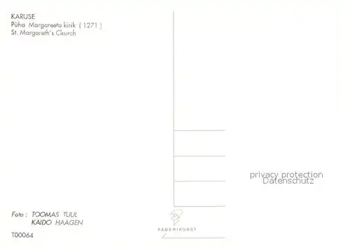 AK / Ansichtskarte Karuse Pueha Margareeta kirik Kirche 