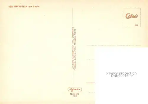 AK / Ansichtskarte Nierstein_Rhein Fliegeraufnahme Nierstein_Rhein