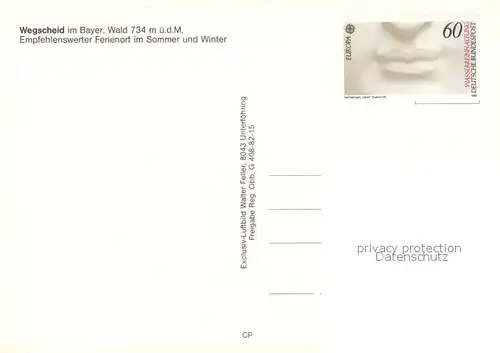 AK / Ansichtskarte Wegscheid_Niederbayern Fliegeraufnahme Wegscheid Niederbayern