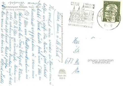 AK / Ansichtskarte Rimbach_Bayrischer_Wald Burg Lichtenegg Rimbach_Bayrischer_Wald