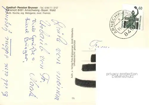 AK / Ansichtskarte Arnschwang Gasthof Brunner Arnschwang