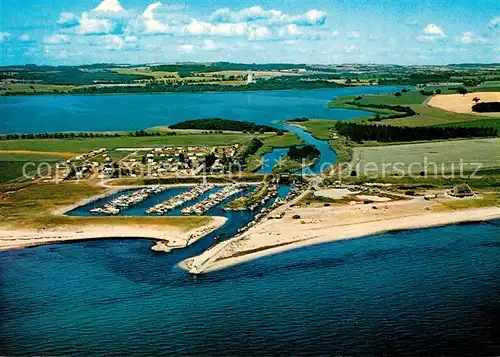 AK / Ansichtskarte Hohwacht_Ostseebad Jachthafen Lippe Binnensee Kossaumuendung Fliegeraufnahme Hohwacht_Ostseebad