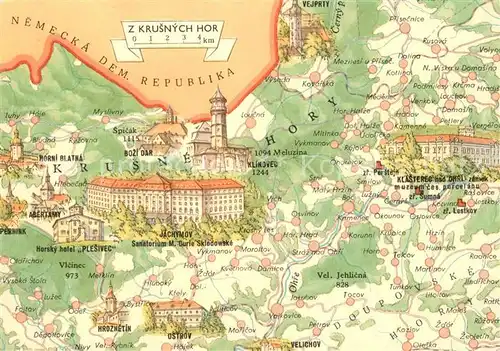 AK / Ansichtskarte Jachymov Landkarte Jachymov