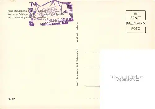 AK / Ansichtskarte Bad_Reichenhall Predigtstuhlbahn Rasthaus Schlegelmulde Untersberg Dreisesselberg Bad_Reichenhall