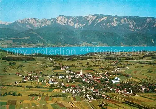 AK / Ansichtskarte Georgen_Attergau_Sankt Fliegeraufnahme Attersee Hoellengebirge Georgen_Attergau_Sankt