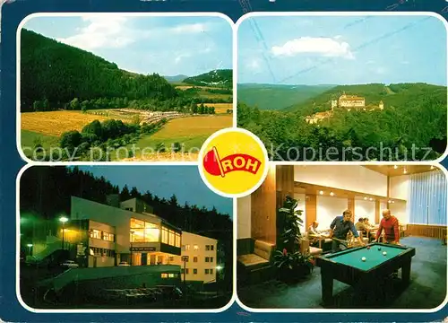 AK / Ansichtskarte Nedvedice_Okres_Venkov Sanatorium Roh Billard Nachtaufnahme Burg Nedvedice_Okres_Venkov