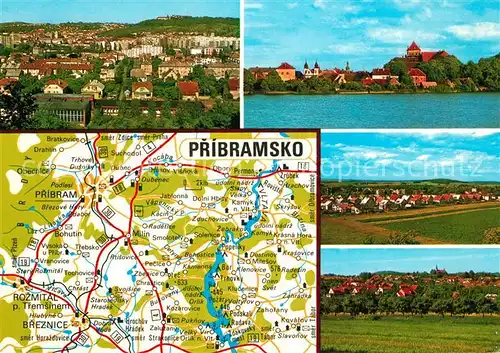 AK / Ansichtskarte Pribram Stadtplan Panorama Pribram