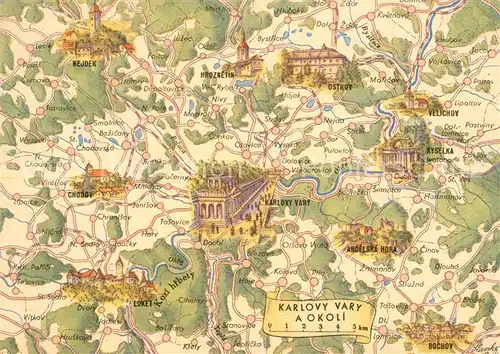 AK / Ansichtskarte Karlovy_Vary Panoramakarte Karlovy Vary