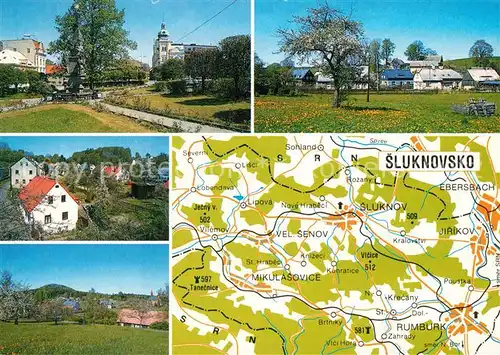 AK / Ansichtskarte Sluknov Panoramakarte Panorama Sluknov
