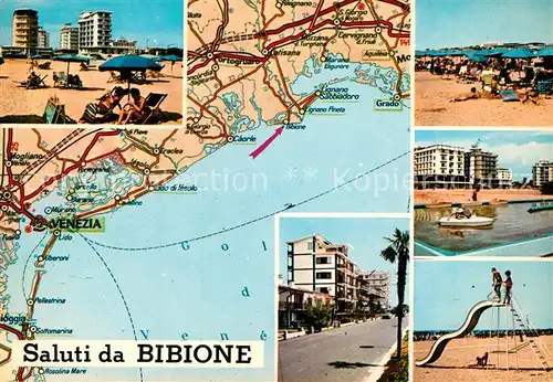AK / Ansichtskarte Bibione Strand Panoramen Karte Bibione