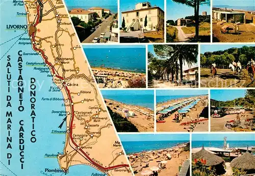 AK / Ansichtskarte Marina_di_Castagneto Strand Panoramakarte Marina_di_Castagneto