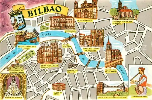 AK / Ansichtskarte Bilbao Panoramakarte Bilbao