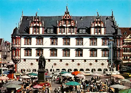 AK / Ansichtskarte Coburg Stadthaus Marktplatz Denkmal Coburg