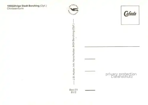 AK / Ansichtskarte Berching 1000jaehrige Stadt Chinesenturm Berching