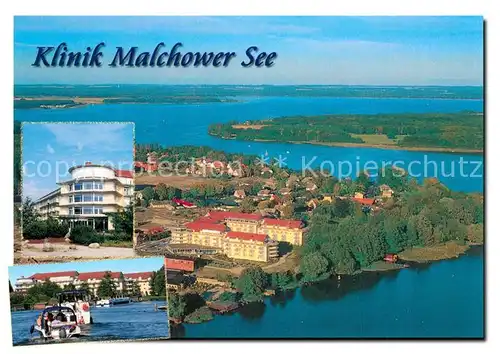 AK / Ansichtskarte Malchow Klinik Malchower See Mecklenburgische Seenplatte Fliegeraufnahme Malchow
