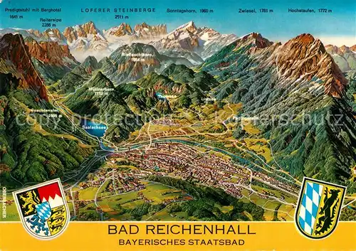 AK / Ansichtskarte Bad_Reichenhall und Umgebung Alpen aus der Vogelperspektive Bad_Reichenhall