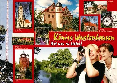 AK / Ansichtskarte Koenigs Wusterhausen Kirche Schloss Bahnhof Turm Nottekanal Uhr Koenigs Wusterhausen