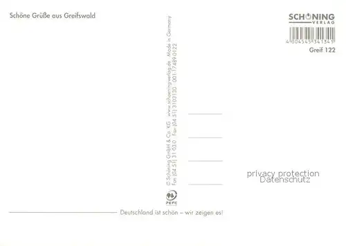 AK / Ansichtskarte Greifswald Hafen Rathaus Kirche Ruine Landesmuseum Innenstadt Wappen Greifswald