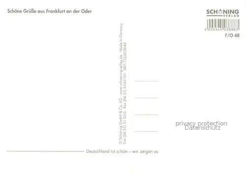 AK / Ansichtskarte Frankfurt_Oder Rathaus Platz Marienkirche Oderturm Oderspeicher Kleist Museum Kaufhaus Fahrgastschiff Frankfurt Oder